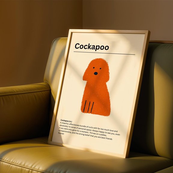 Cockapoo Definition Print, Cockapoo Wall Art, Minimalist Dog Breed Poster, Funny Dog Definition Art, Dog Lover Gift, Poster Only