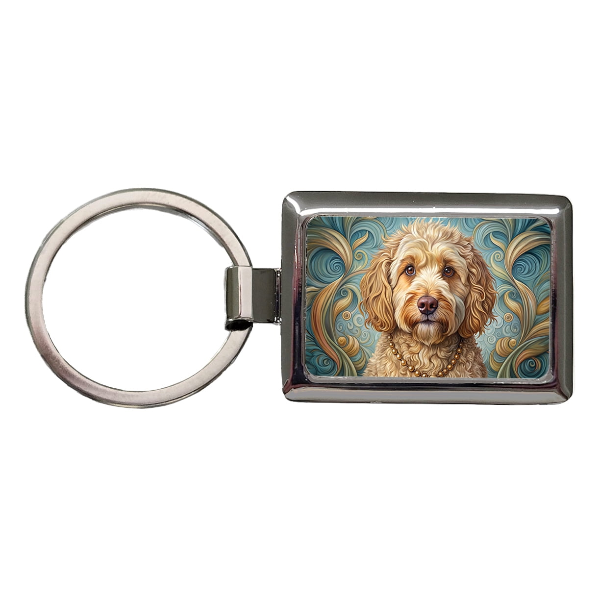 Cockapoo Dog Art Nouveau Metal Rectangle Keychain - Walmart.com