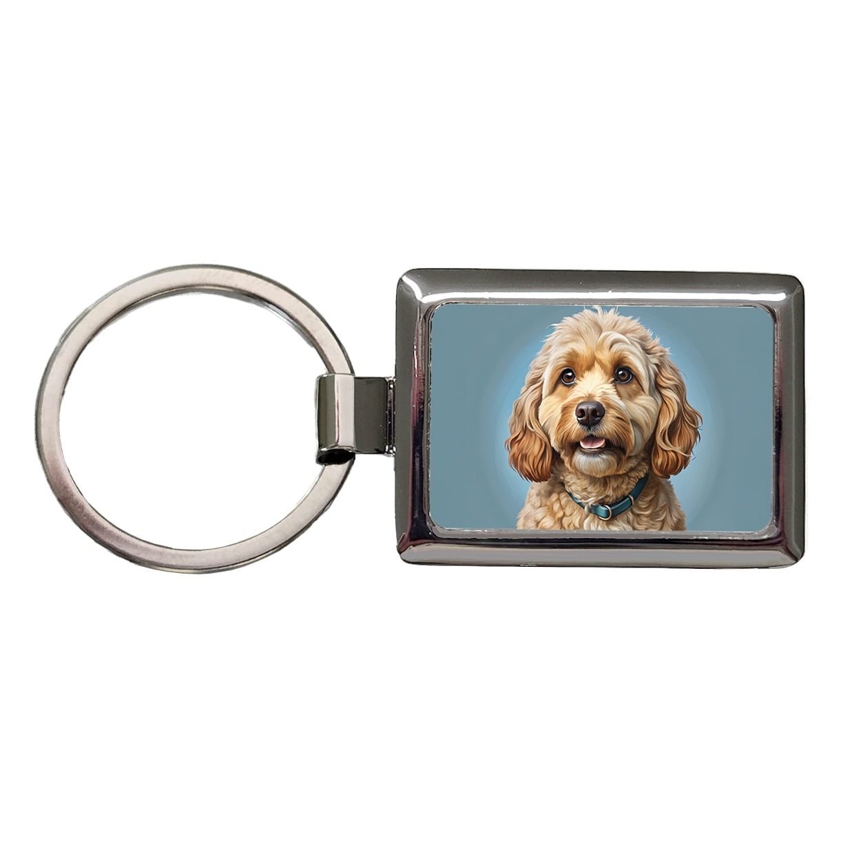 Cockapoo Dog Illustration Metal Rectangle Keychain - Walmart.com