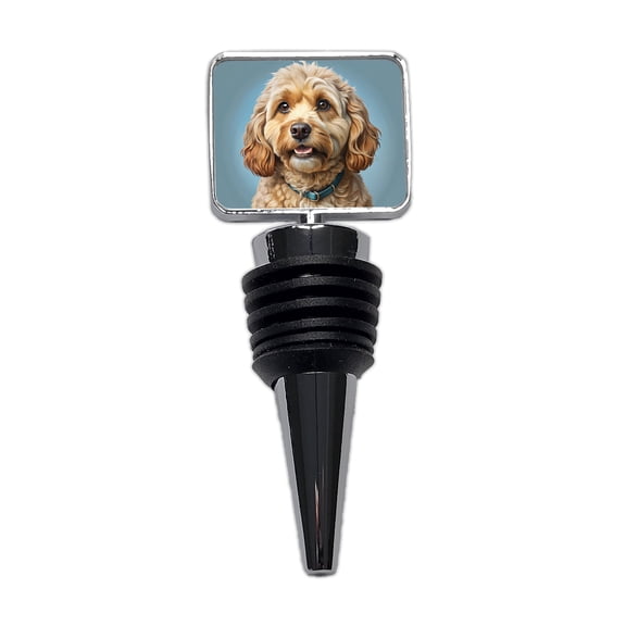 Cockapoo Dog Illustration Wine Bottle Stopper Cap Plug