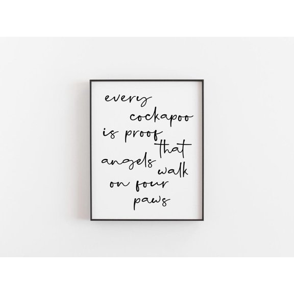 Cockapoo Dog Lover Wall Art Print, Cute Definition, Owners, Present, Home, Nature Inspired Living Room Decor