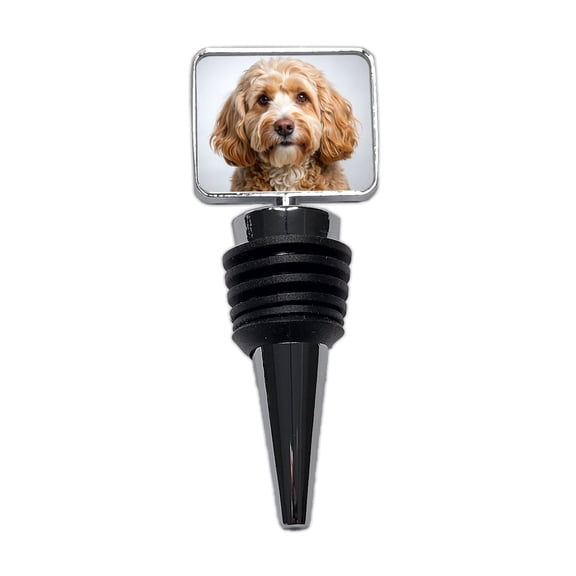 Cockapoo Dog Photo Wine Bottle Stopper Cap Plug