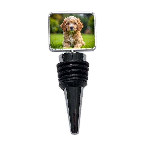 Cockapoo Dog Puppy Photo Wine Bottle Stopper Cap Plug