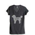 thumbnail image 1 of Cockapoo Dog Silhouette Women's Fashion Relaxed V-Neck T-Shirt Tee Charcoal Grey Large, 1 of 3