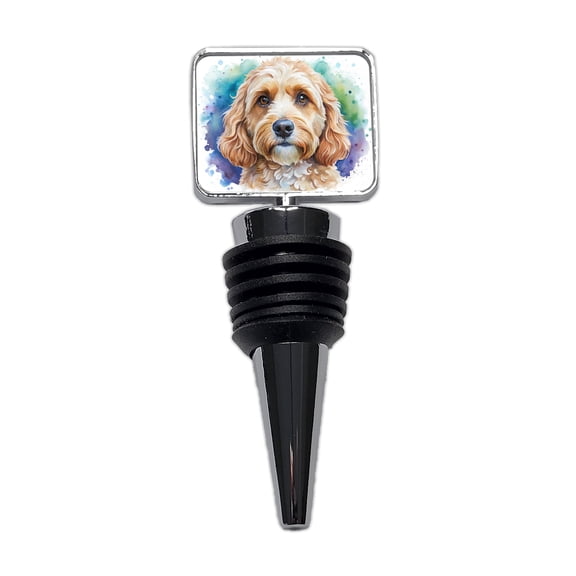 Cockapoo Dog Watercolor Style Wine Bottle Stopper Cap Plug