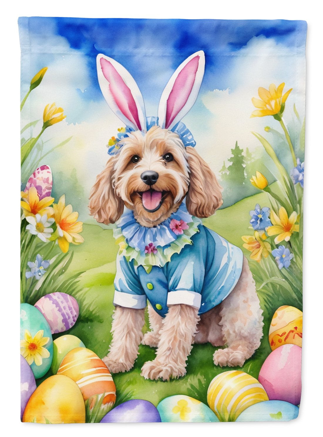 Cockapoo Easter Egg Hunt House Flag