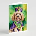 thumbnail image 1 of Cockapoo King of Mardi Gras Greeting Cards Pack of 8 7 in x 5 in, 1 of 3