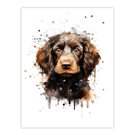 Cockapoo Lovers Gift Watercolour Pet Portrait Painting Artwork Large Wall Art Poster Print Thick Paper 18X24 Inch
