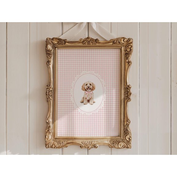 Cockapoo Nursery Gingham Coquette Dog Poster