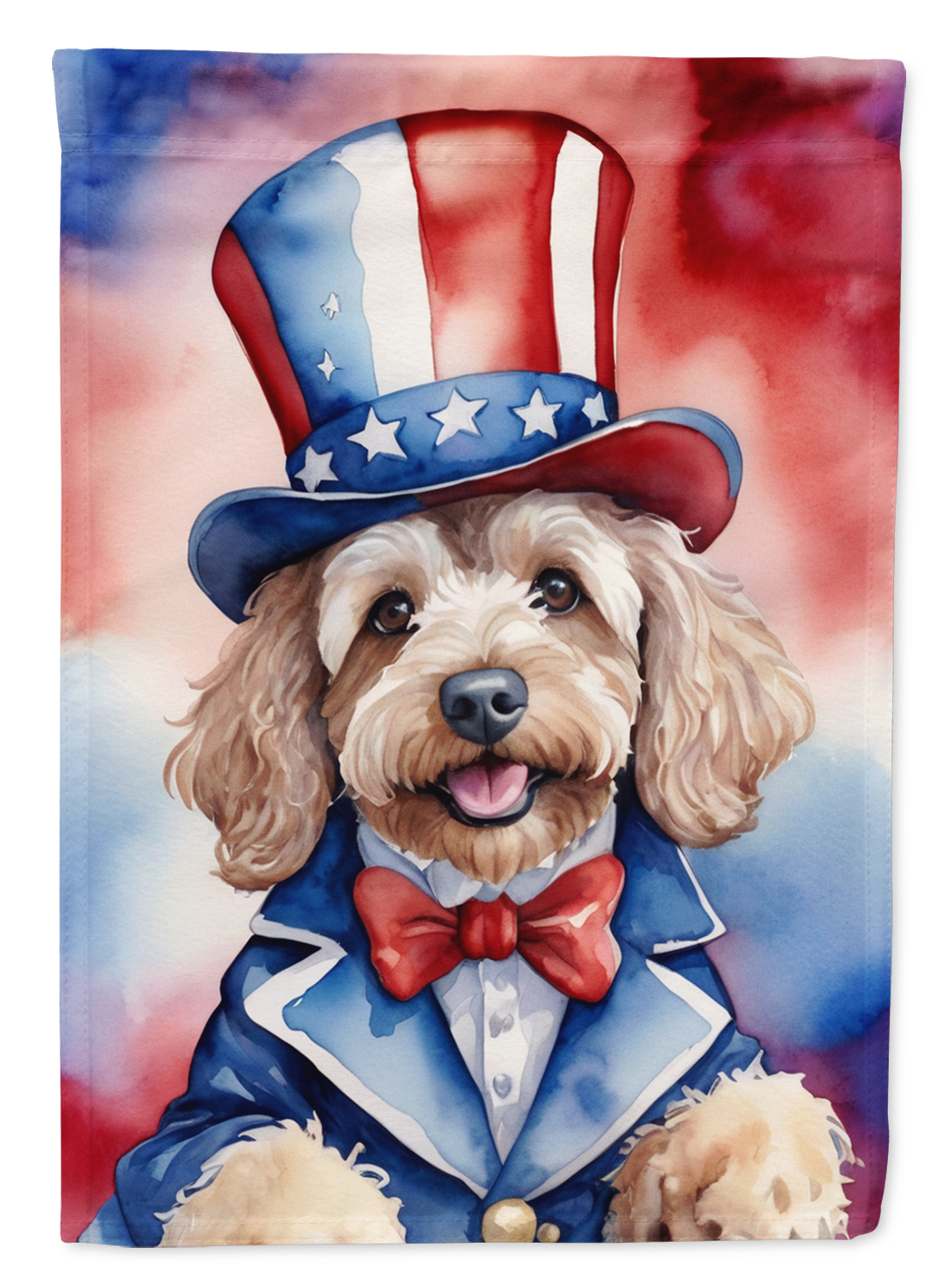 Cockapoo Patriotic American House Flag 28 in x 40 in