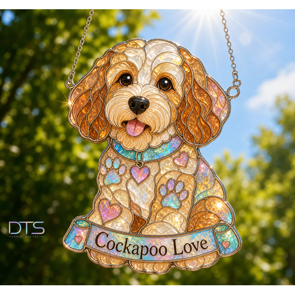 Cockapoo Suncatcher Acrylic Window Hanging Gift for Dog Lovers
