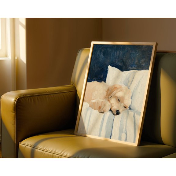 Cockapoo Wall Art Print Peaceful Cockapoo Dog Poster, Neutral, Dog Lover Gift, Cute Pet for Living Room, Poster Only