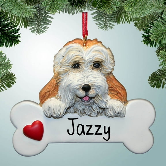 Cockapoo on Bone - Personalized Christmas Ornament - Perfect Stocking Stuffer - Great Gift Ideas