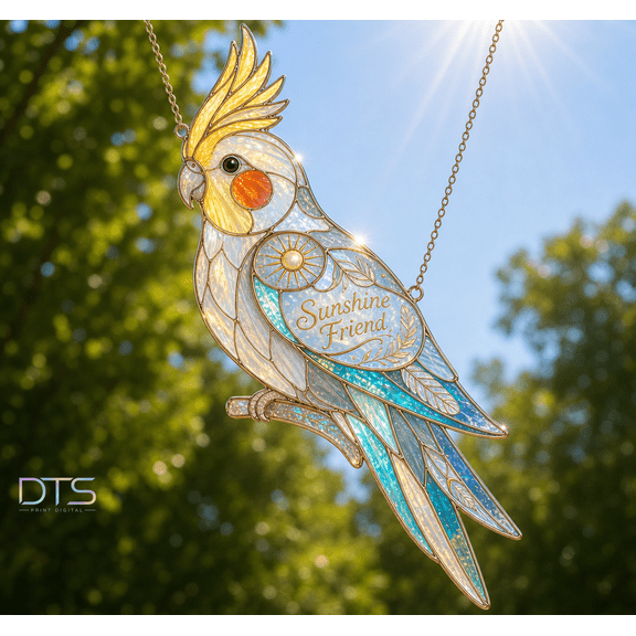 Cockatiel Acrylic Window Hanging Gift, Sunshine Friend Bird Suncatcher
