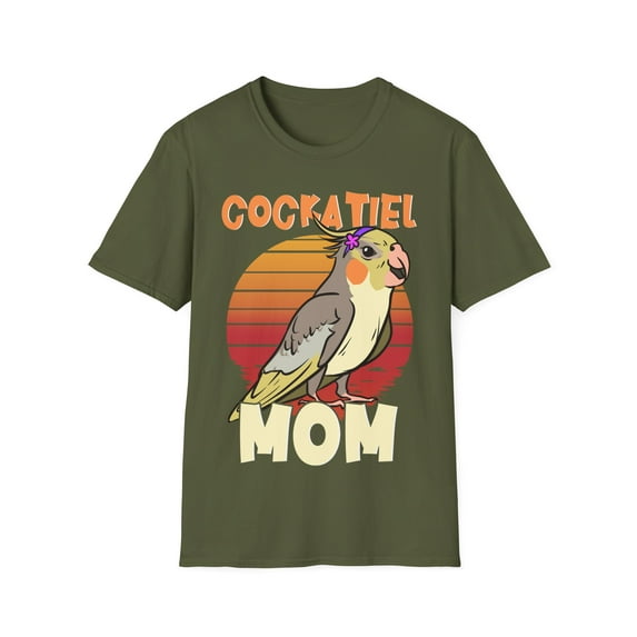 Cockatiel Mom Mother Mama Aviary Bird Novelty Art Unisex Softstyle T-Shirt