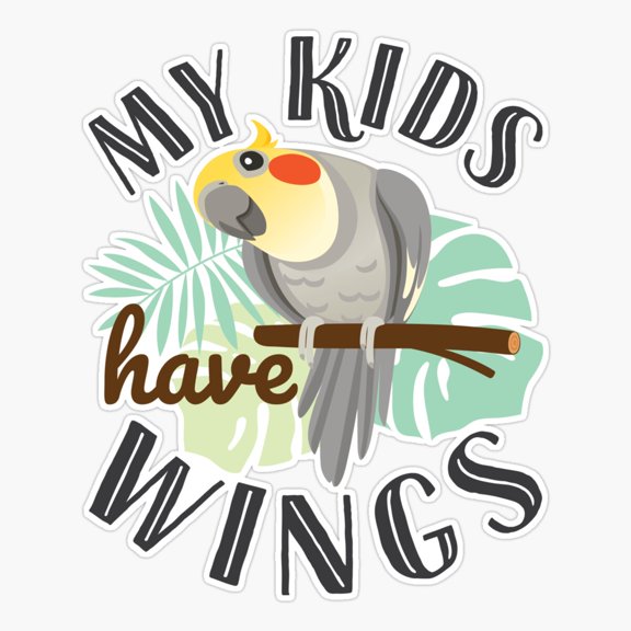 Cockatiel Parent Wings Quote Sticker