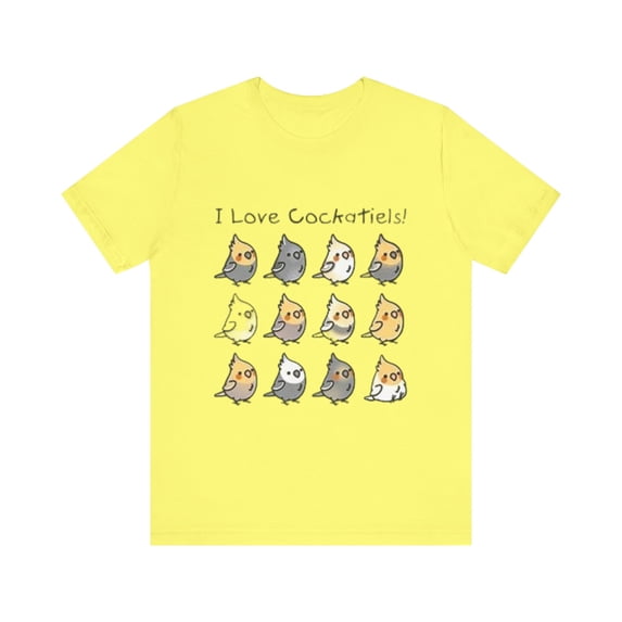 Cockatiels Birds Unisex Jersey Short Sleeve Tee