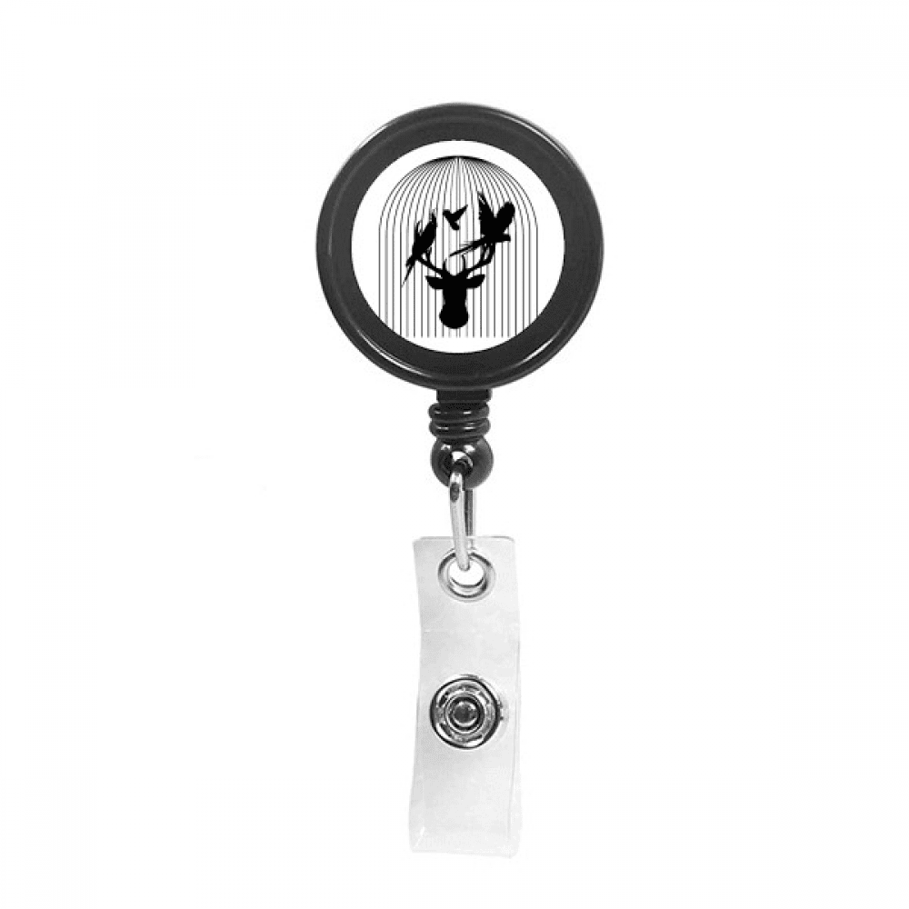 Cockatoo Antler Ecology Art Deco  Fashion Retractable Keychain Badge Holder ID Badge