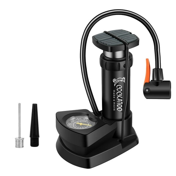 Cockatoo BPA01 Bicycle Foot Balloon Pump, High Pressure Air Pump for Bikes and Cycle Tyres, Black