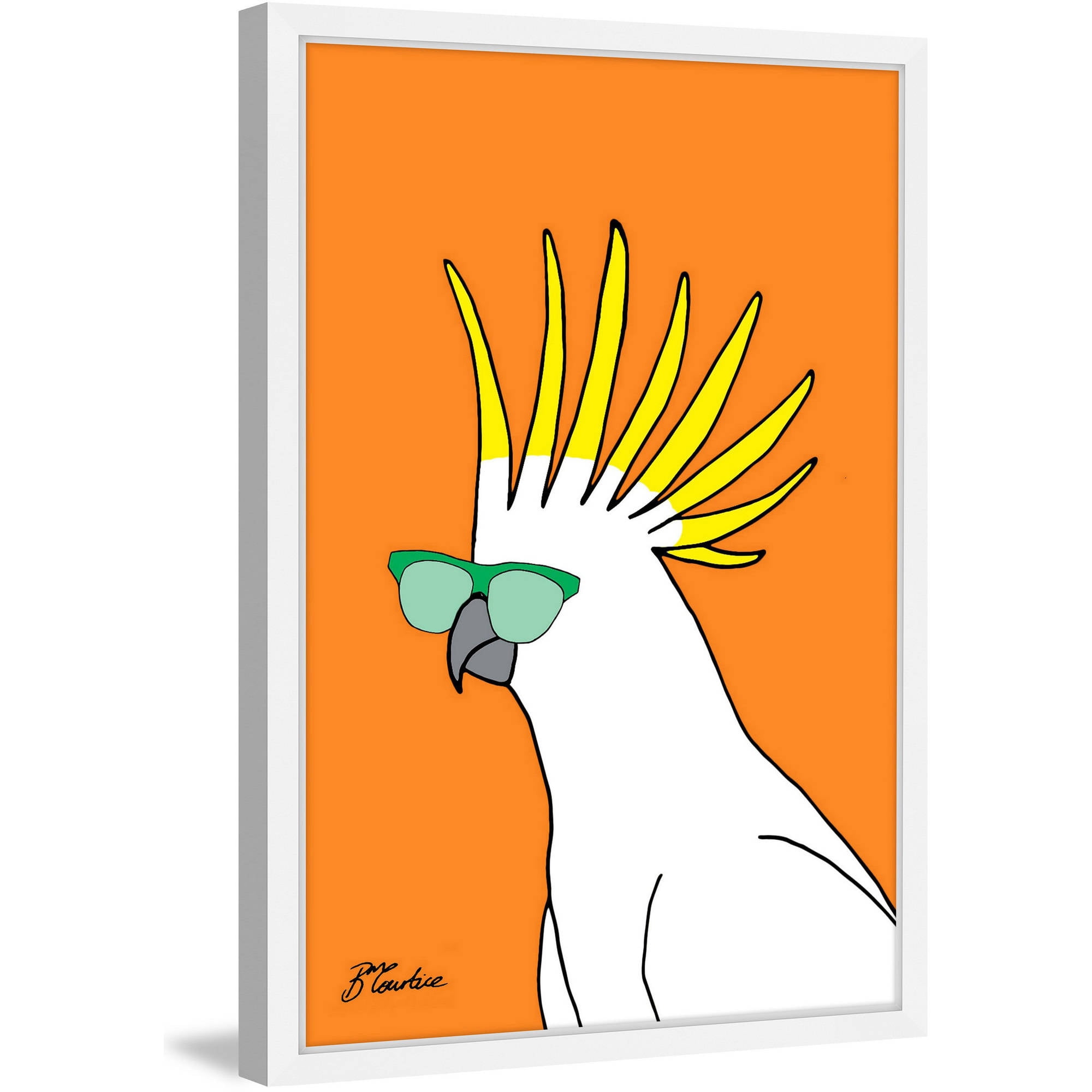 "Cockatoo Hippy Head" Framed Painting Print