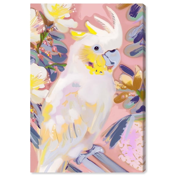 Cockatoo In Pastel Beach Life Inspired Canvas Wall Art by Art Remedy, Gallery Wrapped, 24"x36"