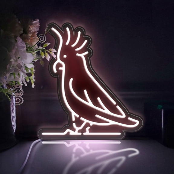 Cockatoo Led Light Box, Dimmable Neon-Like Light Signs USB Power for Wall Decor Bedroom Decoration, Static Light (WxH) 11"x13"