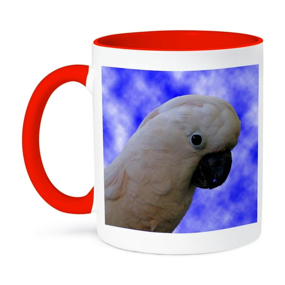 3dRose, Cockatoo portrait, 11oz Two-Tone Red Mug