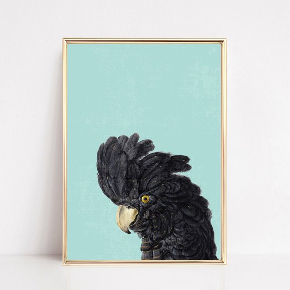 Cockatoo Print, Bird Print, Bird Wall Art, Bird Art, Trendy Decor, Colorful Home Decor, Eclectic, Boho Wall Art, UNFRAMED PAPER POSTER, Home Decor, Vintage Gift, Living Room Dercor