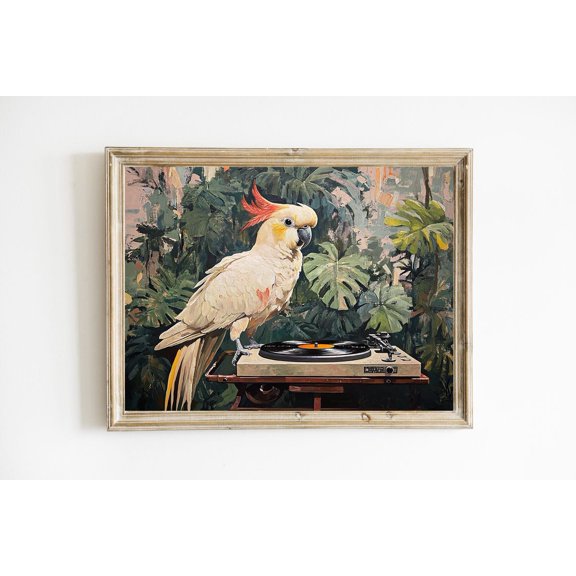 Cockatoo Print Poster Whimsical Cockatoo able Art Fine Art Decor Cockatoo Lover Retro Cockatoo Art Poster E845, Unframed Poster Size 8x12 F03.1.18l99