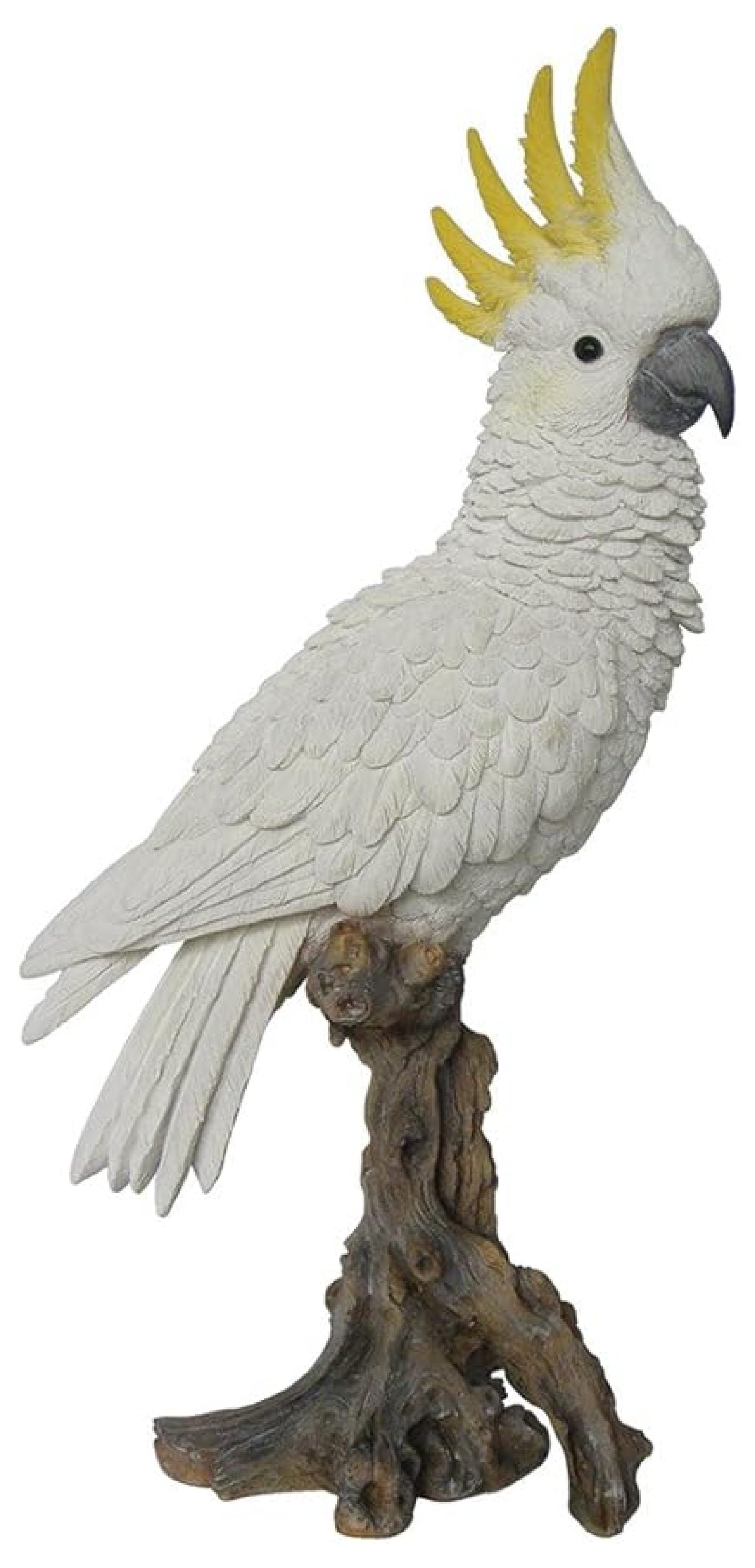 Cockatoo Statue - Garden Decor, Outdoor Lawn Ornament - Realistic Bird Sculpture - Polyresin Tropical Home Décor, Patio Art, Unique Gift