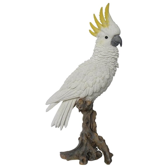 Cockatoo Statue - Garden Decor, Outdoor Lawn Ornament - Realistic Bird Sculpture - Polyresin Tropical Home Dcor, Patio Art, Unique Gift