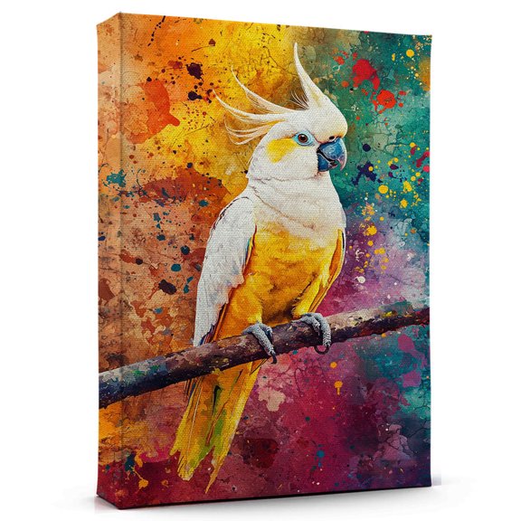 Cockatoo Yellow Crested Canvas Wall Art Animal Decor, Cockatoo Yellow Crested Canvas Prints Wild Animal Artwork for Living Room Bedroom Office 190HD286