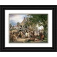 thumbnail image 1 of Cockburn, Edwin 14x11 Black Ornate Wood Framed with Double Matting Museum Art Print Titled - An Auction In a Village, 1 of 4