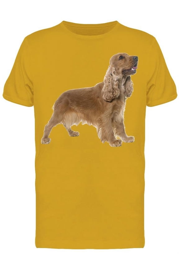 Cocker Looking Up T-Shirt Men -Image by Shutterstock, Male 3X-Large