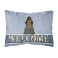 thumbnail image 1 of Cocker Spaniel Black Tan Welcome Canvas Fabric Decorative Pillow, 1 of 1