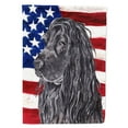 thumbnail image 1 of Cocker Spaniel Black USA American Flag Garden Flag, 1 of 2