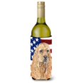 thumbnail image 1 of Cocker Spaniel Buff USA American Flag Wine Bottle Beverage Insulator Beverage Insulator Hugger, 1 of 1