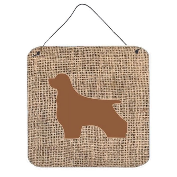 Cocker Spaniel Burlap And Brown Aluminium Metal Wall Or Door Hanging Prints