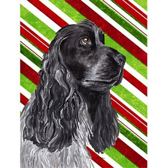 Cocker Spaniel Candy Cane Christmas Flag Garden Size