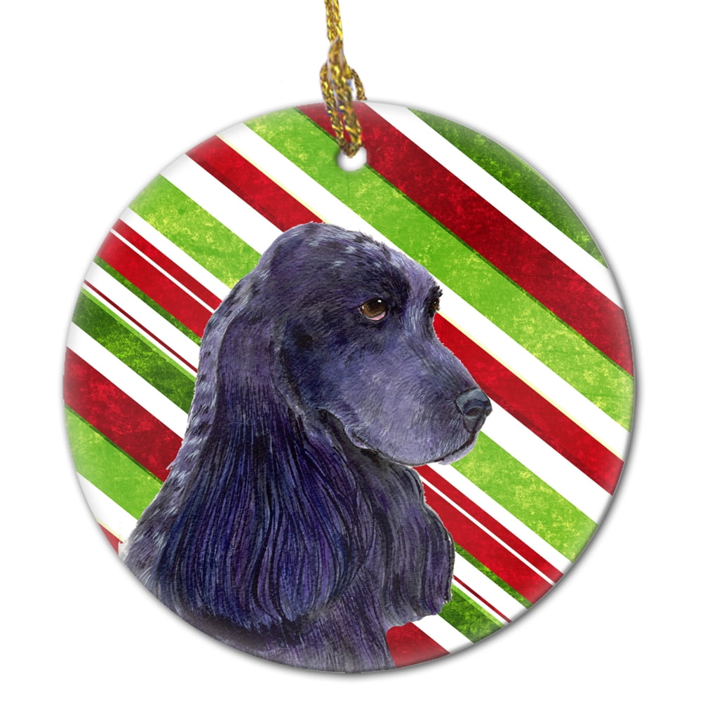 Cocker Spaniel Candy Cane Holiday Christmas Ceramic Ornament SS4540