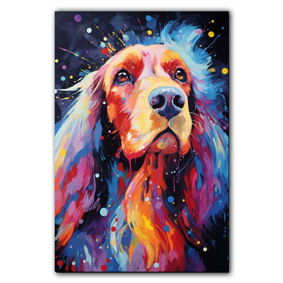 Cocker Spaniel Canvas Wall Art Colorful Pet Canvas Oil Painting Canvas Print Street Art Farmhouse Cattle Modern Artwork Living Bedroom Bathroom Home Office Decor