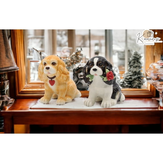 Cocker Spaniel Ceramic Salt and Pepper Shakers 3.25"