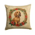 thumbnail image 1 of Cocker Spaniel Christmas Flowers Throw Pillow 14 in x 14 in, 1 of 2