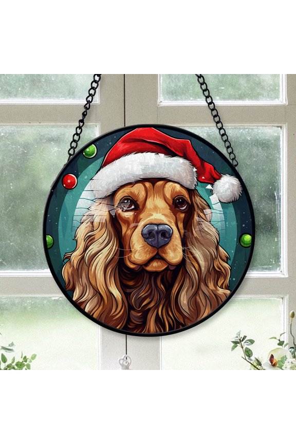 Cocker Spaniel Christmas Tree Dog Ornament Christmas 2025 - Cocker Spaniel Dog Stained Glass Window Hanging Christmas, Dog Christmas Tree Decor, Christmas