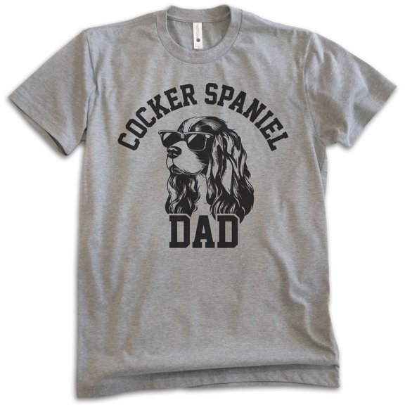 Cocker Spaniel Dad T-shirt, Unisex Men's Shirt, Cocker Spaniel Owner, Best Dog Dad Gift, Dark Heather Gray, Small