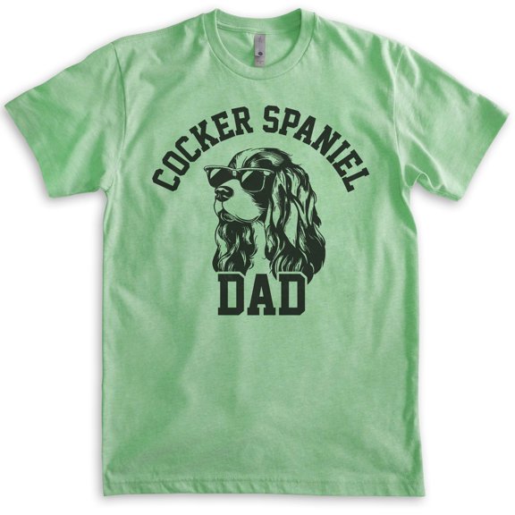 Cocker Spaniel Dad T-shirt, Unisex Men's Shirt, Cocker Spaniel Owner, Best Dog Dad Gift, Heather Apple Green, X-Large
