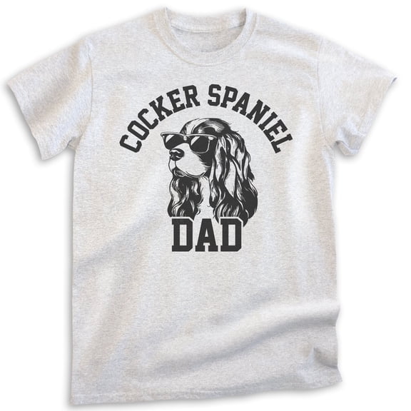Cocker Spaniel Dad T-shirt, Unisex Men's Shirt, Cocker Spaniel Owner, Best Dog Dad Gift, Heather Ash, X-Small
