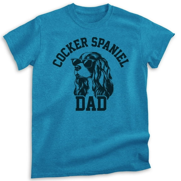 Cocker Spaniel Dad T-shirt, Unisex Men's Shirt, Cocker Spaniel Owner, Best Dog Dad Gift, Heather Blue, Large
