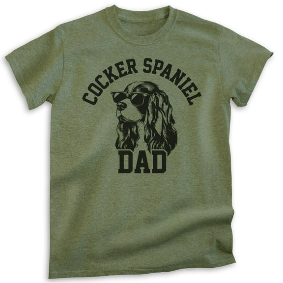 Cocker Spaniel Dad T-shirt, Unisex Men's Shirt, Cocker Spaniel Owner, Best Dog Dad Gift, Heather Military Green, Medium