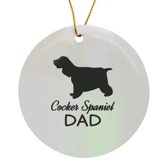 3drose, Cocker Spaniel Dog Dad, Circle Porcelain Ornament